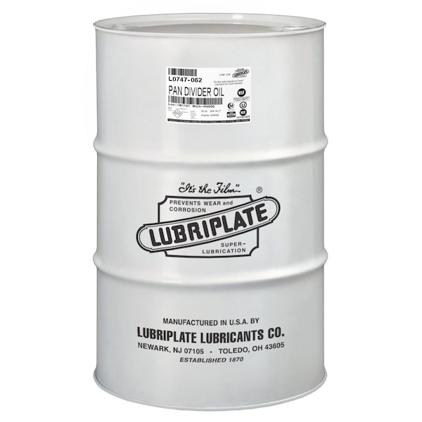 Lubriplate ISO-22 H-1/food grade pan divider oil PAN DIVIDER OIL, DRUM L0747-062 - main